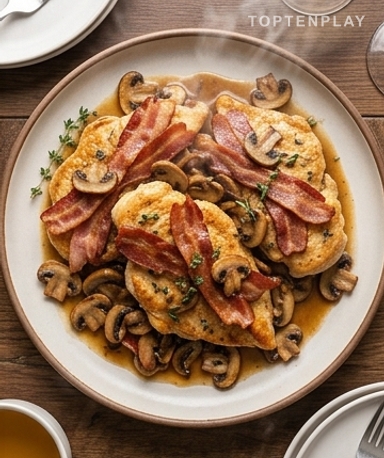 Escalopes au Bacon de Dinde et Champignons Poêlés : Un Plat Gourmand Sans Compromis