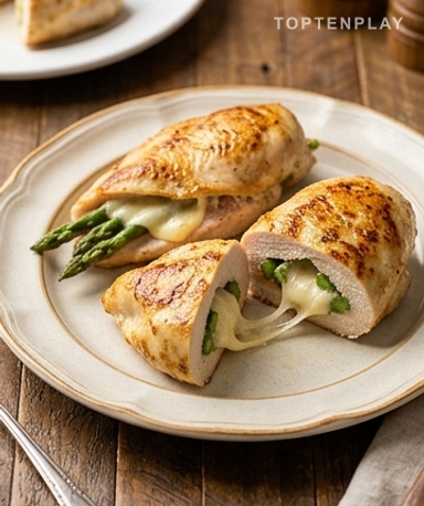 Filet de Poulet Farci aux Asperges et Mozzarella Fondante