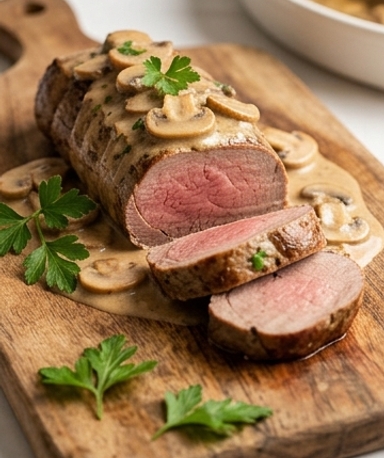 Filet Mignon de Veau Crème & Champignons