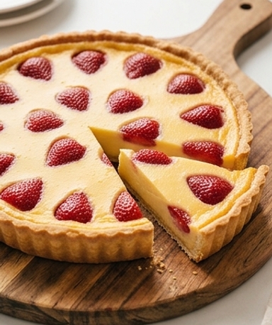 Flan pâtissier aux fraises