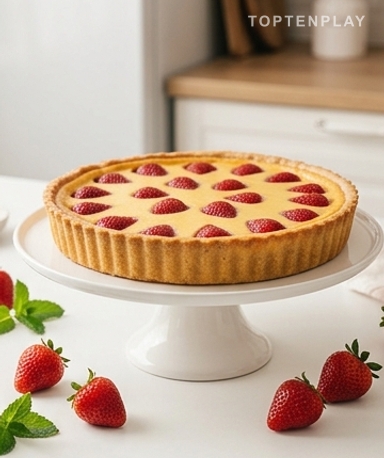 Flan pâtissier aux fraises : la tarte qui fait l'effet d'une pâtisserie artisanale