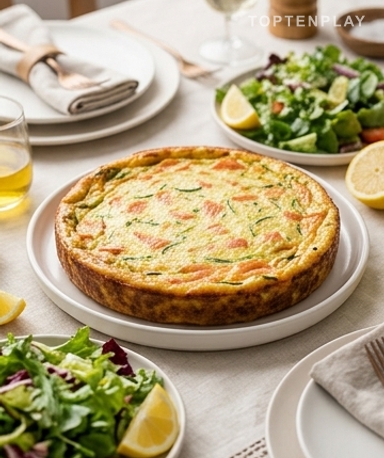 Herzhafter Zucchini-Räucherlachs-Flan
