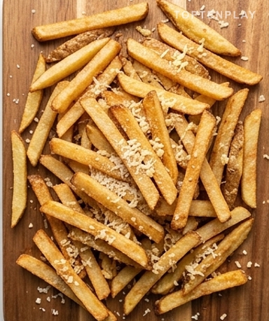 Ofenpommes mit Knoblauch und Parmesan