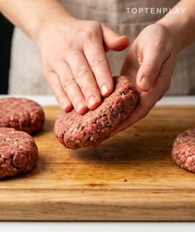 Das Fleisch schnell mischen — und dann aufhören