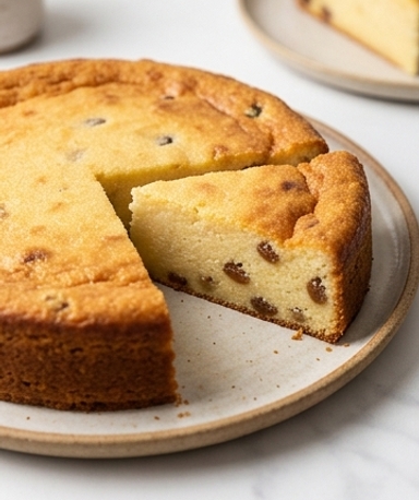 Gâteau de semoule aux raisins