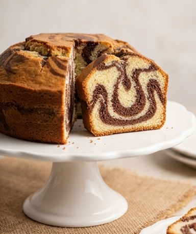 Gâteau Marbré Moelleux Vanille-Chocolat