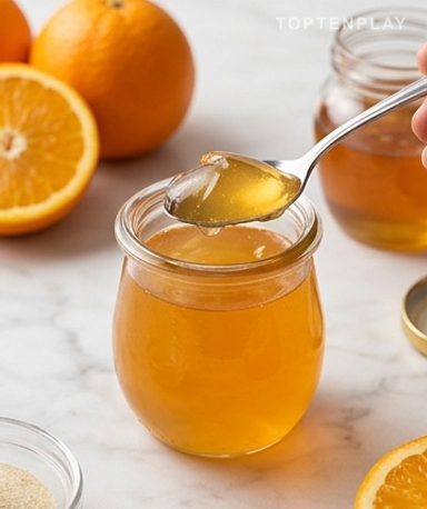 Kollagen-Gelee mit Orange und Honig