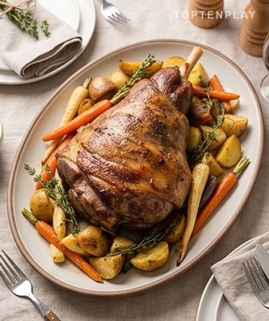 Gigot d'agneau rôti à l'ail et aux herbes : la recette qui impressionne à chaque fois