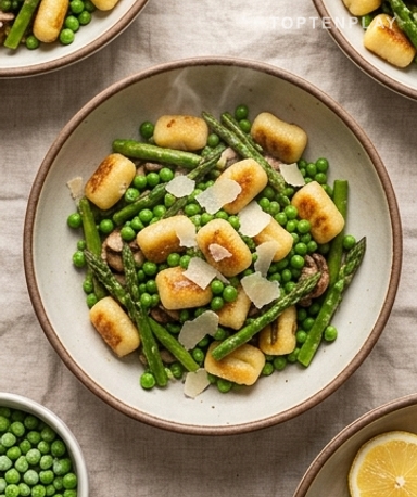 Gnocchi poêlés aux légumes de printemps : la recette de la semaine