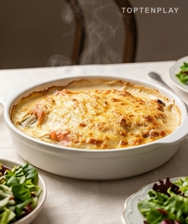 Chicorée-Auflauf mit Räucherlachs