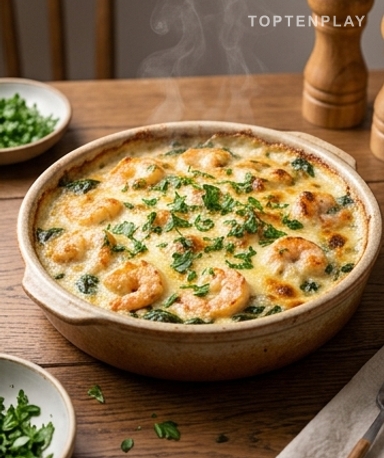 Gratin de crevettes et épinards au Gruyère : le plat qui impressionne sans effort