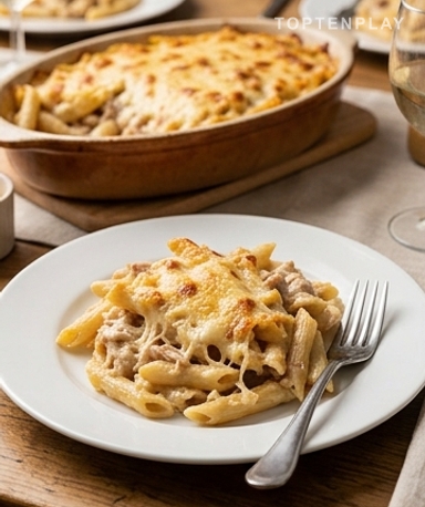 Gratin de Penne au Thon et Fromage Doré : Le Plat Réconfort qui Cartonne en Semaine