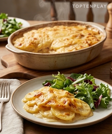 Gratin de Pommes de Terre Festonnées Crémeux au Fromage