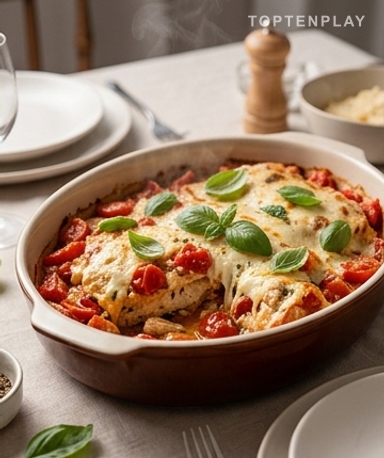 Gratin de Poulet à la Bruschetta : Le Meilleur des Deux Mondes