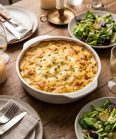 Gratin de ravioles poireaux et chèvre : prêt en 30 minutes et ultra fondant