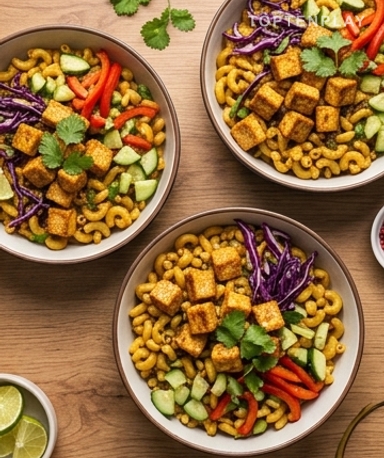 Indian Bowl mit Curry-Nudeln