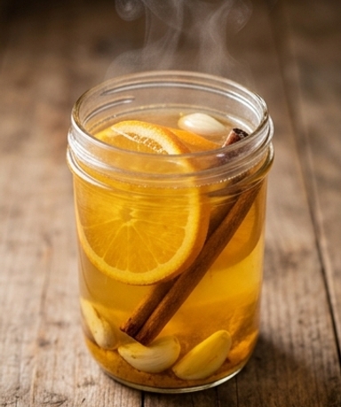 Infusion Vitalité Maison : Orange Amère, Ail, Cannelle et Curcuma