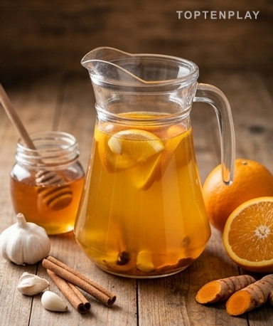 Infusion Vitalité Maison : Orange Amère, Ail, Cannelle et Curcuma
