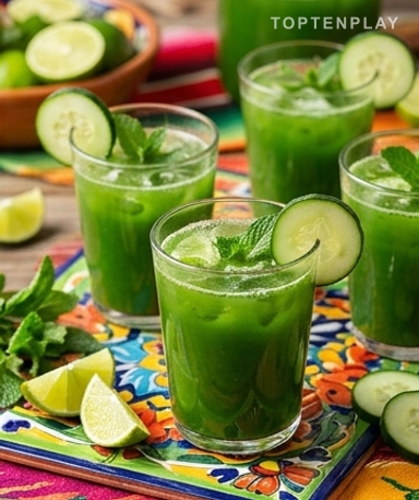 L'Eau Verte du Marché : Nopal, Concombre et Citron Vert pour Hydratation et Vitalité