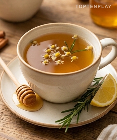 Kamillen-, Rosmarin- und Zimt-Aufguss