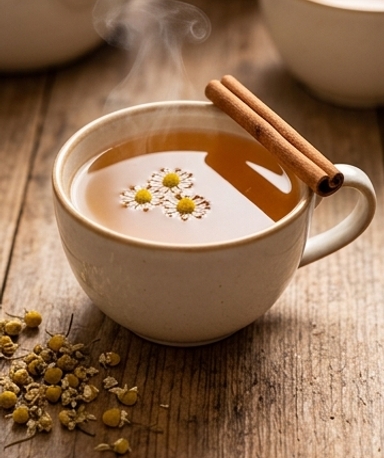 Infusion cannelle, laurier et camomille