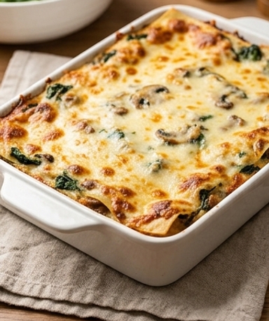 Lasagnes de veau aux épinards et champignons