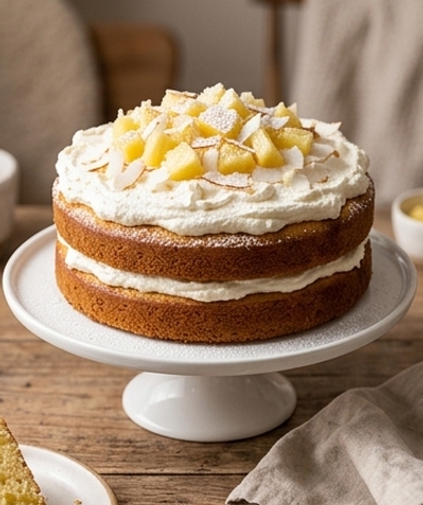 Gâteau à l'Ananas Ultra Moelleux, Chantilly Maison