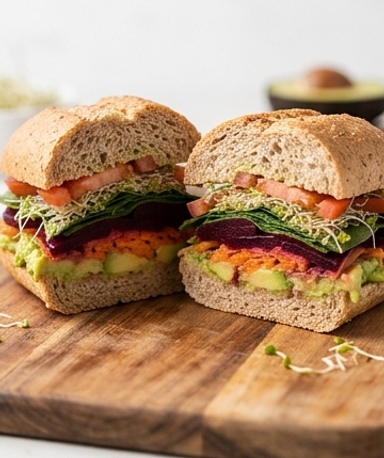 Sandwich Salade à l'Avocat et Vinaigrette Maison