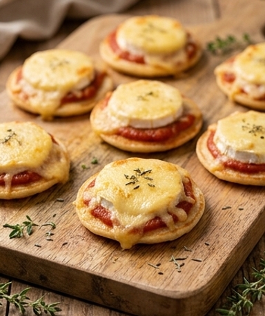 Mini Blinis Gratinés au Chèvre et Tomate