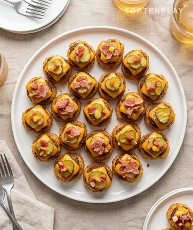 Mini Cheeseburgers sur Tater Tots : Les Bouchées Apéro Qui Disparaissent en 5 Minutes
