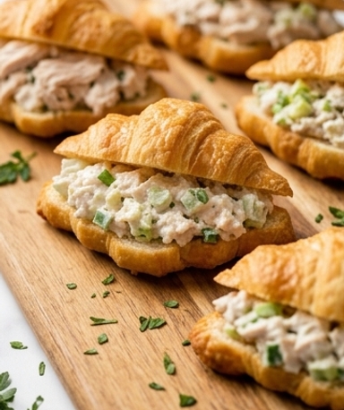 Mini Croissants Garnis à la Salade de Poulet