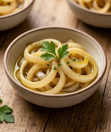 Oignons dorés à l'huile d'olive et citron