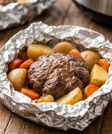 Papillotes de bœuf haché mijotées