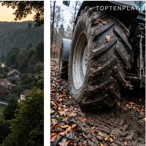 Un tracteur en marche arrière sur une pente fatale