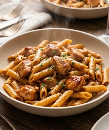 Penne au Poulet BBQ Miel en Une Seule Poêle : Le Dîner Express qui Cartonne