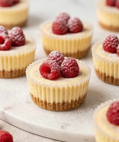 Petits Cheesecakes Fondants aux Framboises
