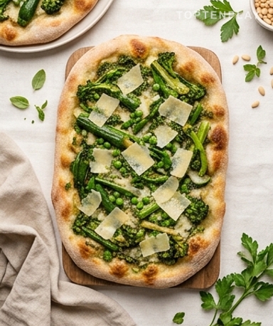 Pinsa aux légumes verts et pesto maison : la pizza italienne qui change tout