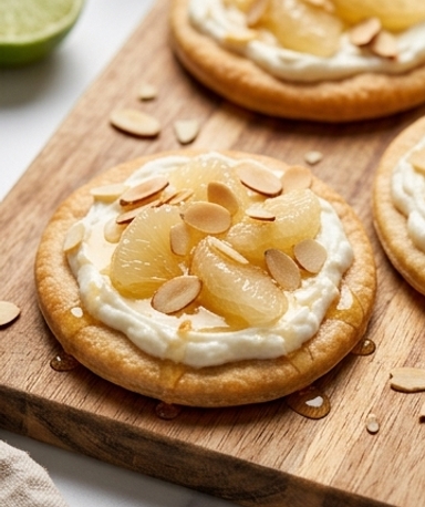 Pizzas sucrées petit suisse et pomelo