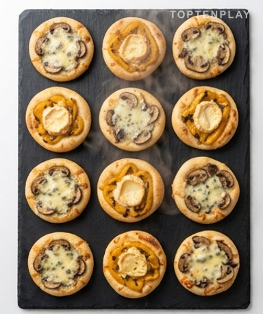 Pizzettes fromagères aux champignons et poivrons : la recette apéro qui change tout