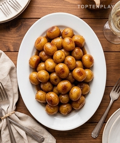 Glasierte Kartoffeln mit braunem Zucker aus dem Slow Cooker