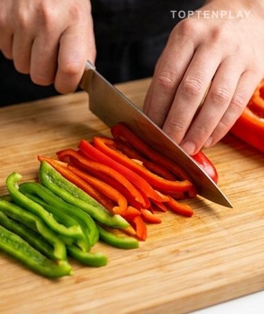 Braten Sie das Hähnchen an, bis es knistert