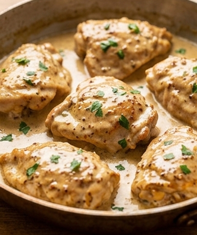 Poulet minceur moutarde et yaourt