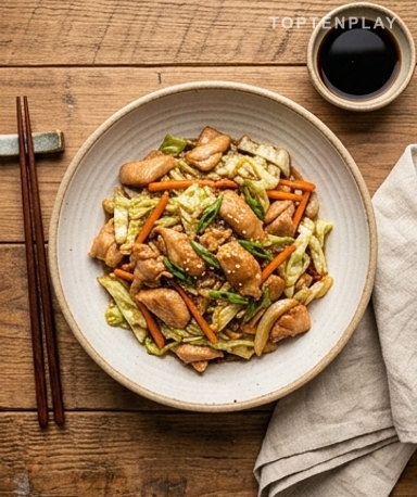 Poulet Sauté à l'Ail et Chou Fondant : La Poêlée Asiatique Express