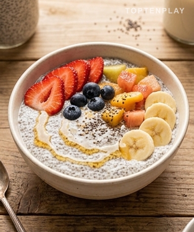 Cremiger Chia-Pudding mit frischen Früchten
