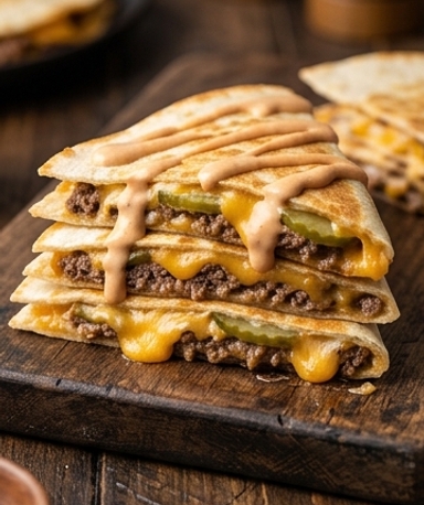 Quesadilla Cheeseburger à la Plancha