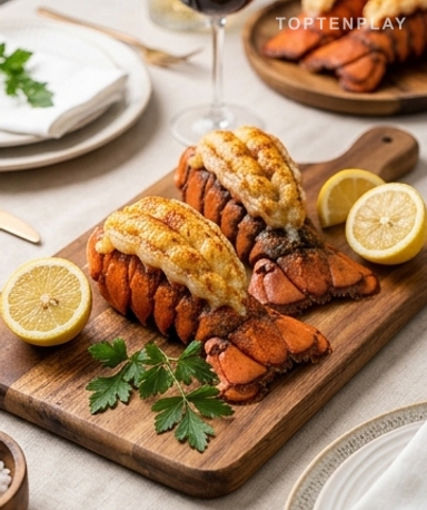 Queues de Homard au Four, Beurre à l'Ail et Citron