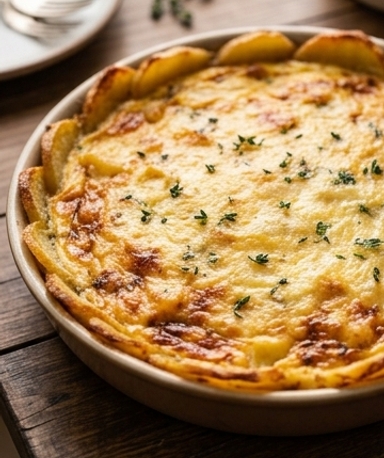 Quiche de pommes de terre aux poireaux