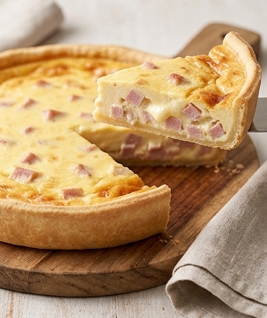 Quiche légère au jambon de dinde et Kiri