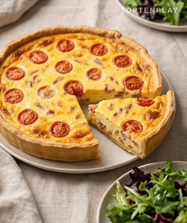 Quiche Mimolette et Bacon de Dinde : Fondante, Crémeuse et Pleine de Caractère