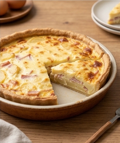 Quiche pommes de terre et jambon de dinde